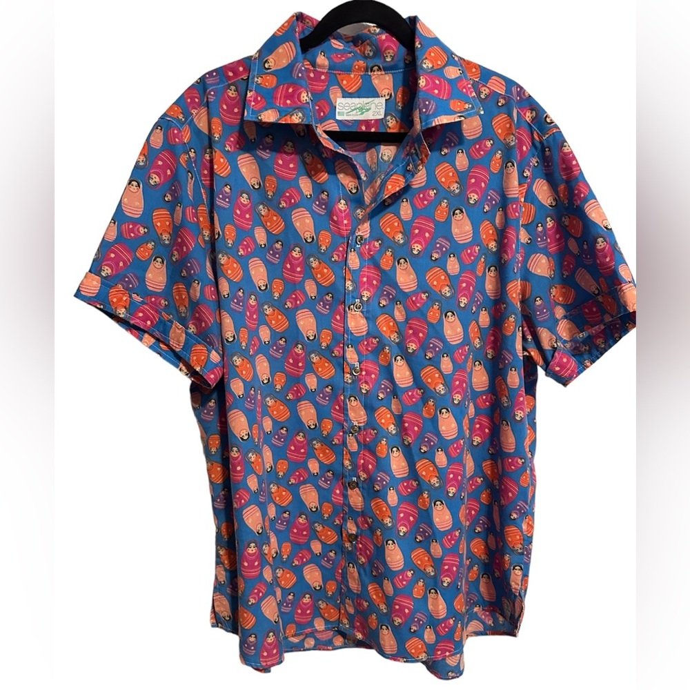 Seaplane fun shirts size 2Xl rare print like new condition Babushka button down